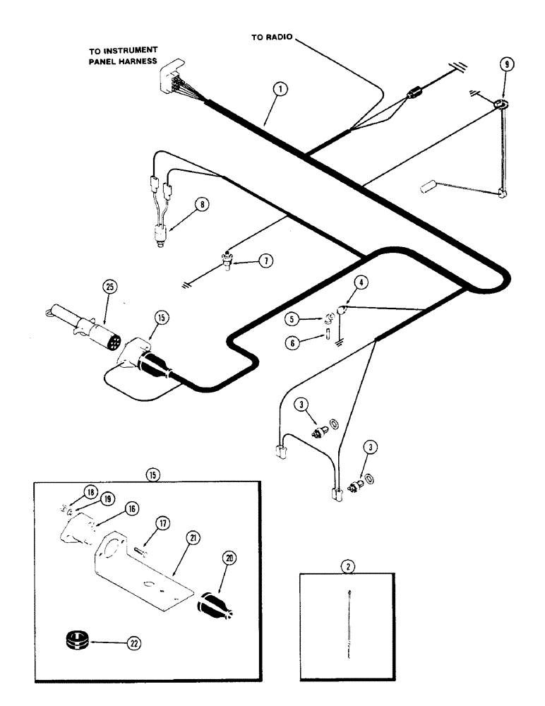 Схема запчастей Case IH 2870 - (100) - TRANSMISSION HARNESS, USED PRIOR TO P.I.N. 8825418 (04) - ELECTRICAL SYSTEMS