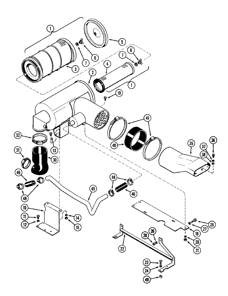 Схема запчастей Case IH 1896 - (2-08) - AIR INDUCTION SYSTEM, 6T-590 DIESEL ENGINE (02) - ENGINE