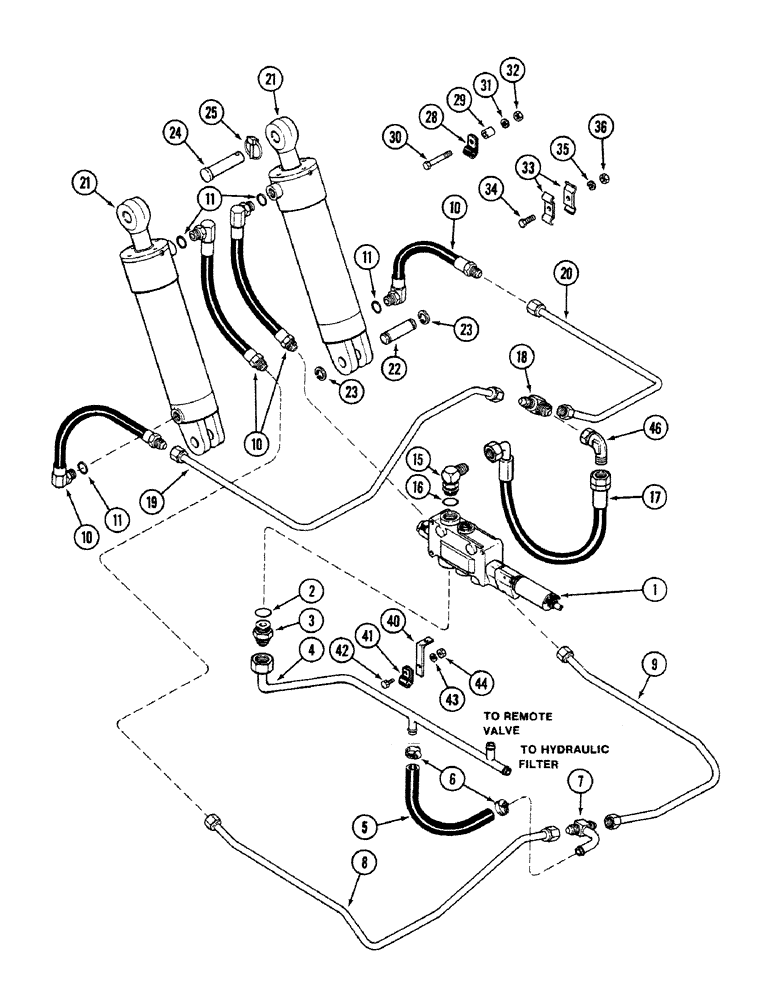 Схема запчастей Case IH 4694 - (8-368) - HITCH CONTROL CIRCUITRY, P.I.N. 8865320 AND AFTER (08) - HYDRAULICS