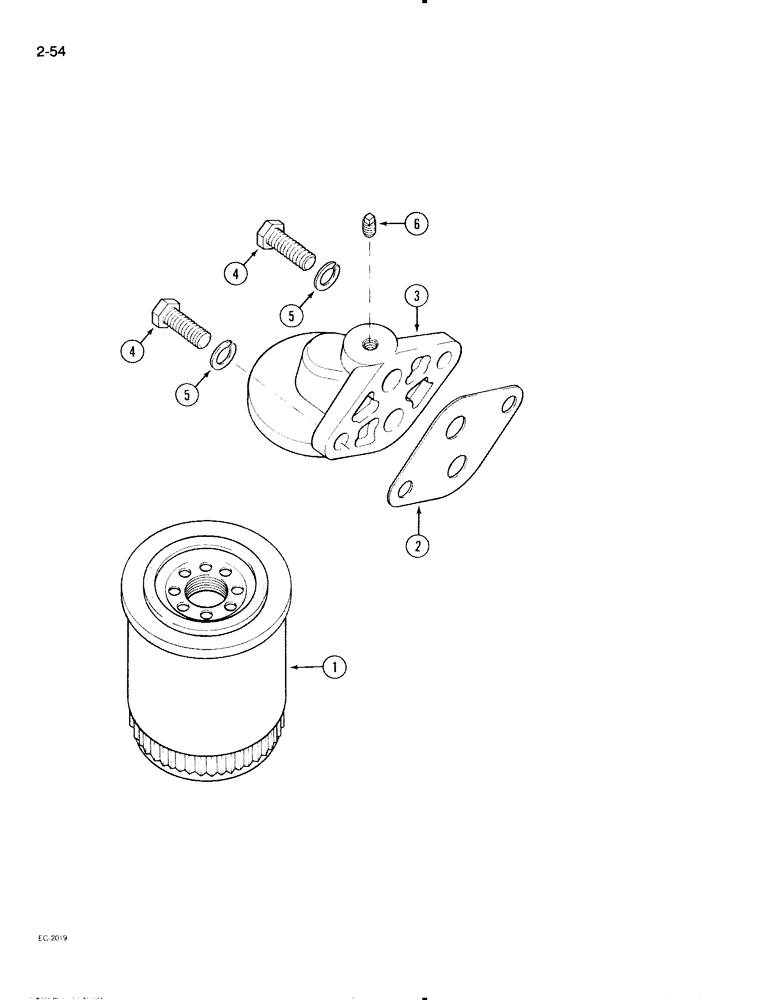 Схема запчастей Case IH 595 - (2-54) - OIL FILTER (02) - ENGINE