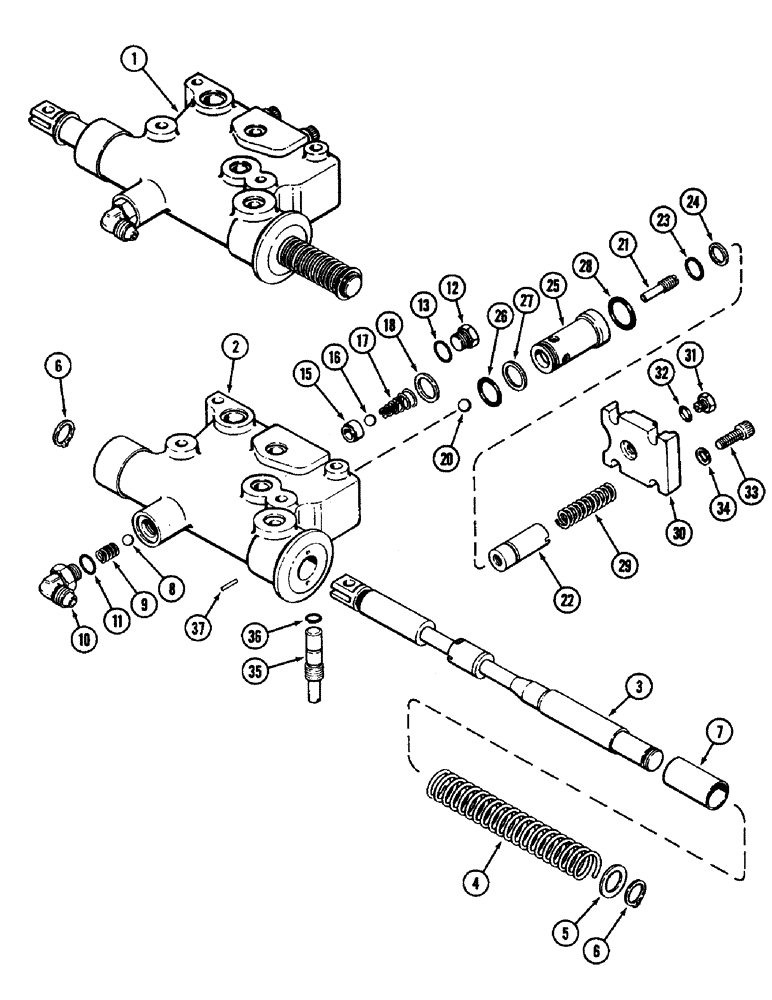 Схема запчастей Case IH 3294 - (8-354) - DEPTH AND POSITION CONTROL VALVE (08) - HYDRAULICS