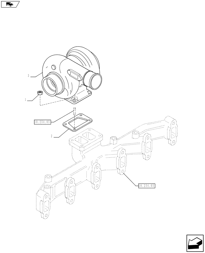 Схема запчастей Case IH F4GE9684B J605 - (10.250.01) - TURBOCHARGER (504180165) (10) - ENGINE