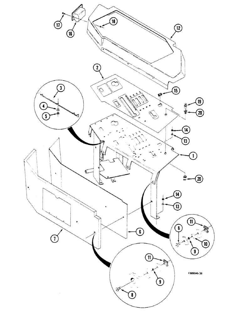 Схема запчастей Case IH 9150 - (9-080) - CONTROL CONSOLE, CAB (09) - CHASSIS/ATTACHMENTS