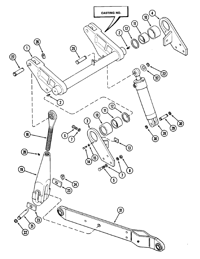 Схема запчастей Case IH 4690 - (9-328) - THREE POINT HITCH, LIFT LINKS AND ROCKSHAFT, P.I.N. 8860450 AND AFTER (09) - CHASSIS/ATTACHMENTS