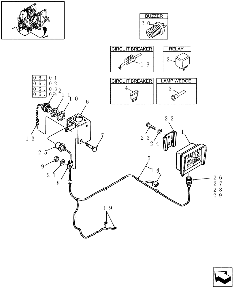 Схема запчастей Case IH RBX563 - (06.32) - ELECTRONIC CONTROL UNIT, NET-TWINE, NORTH AMERICA (06) - ELECTRICAL SYSTEMS