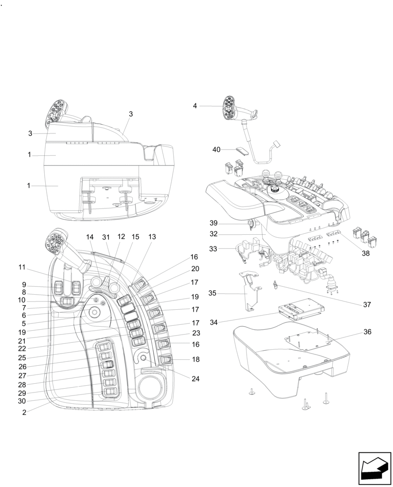 Схема запчастей Case IH A8800 - (55.512.CS) - CABIN RH CONSOLE (55) - ELECTRICAL SYSTEMS