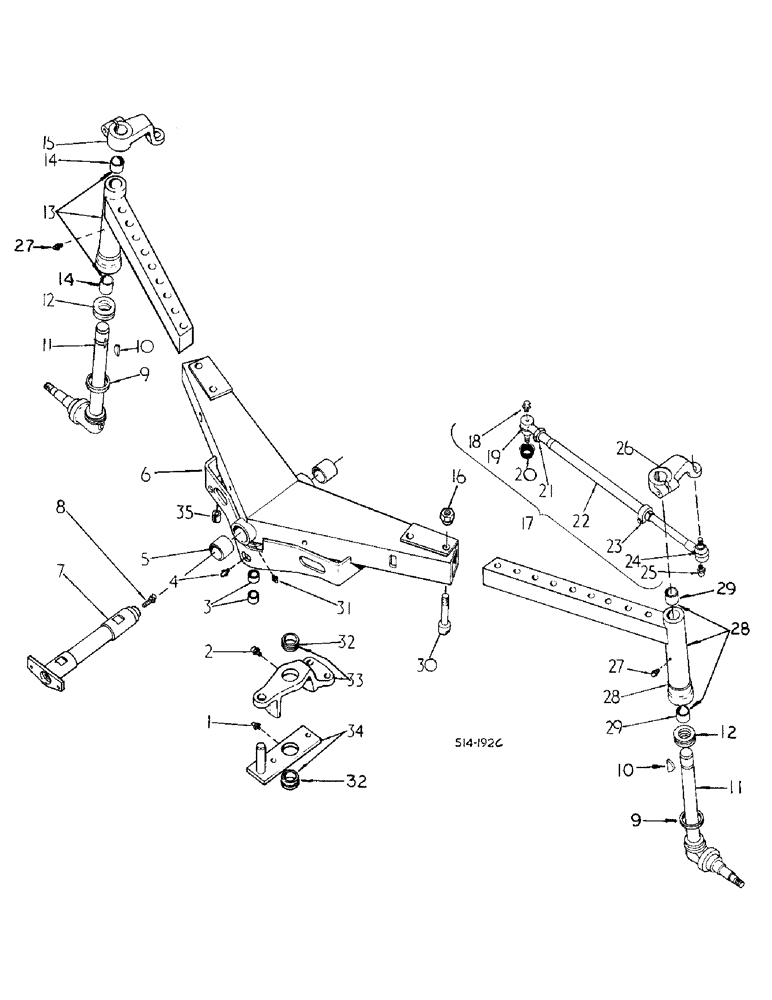 Схема запчастей Case IH 484 - (14-03) - SUSPENSION, ADJUSTABLE FRONT AXLE, SWEPT BACK, 48 TO 80 INCHES TREAD Suspension