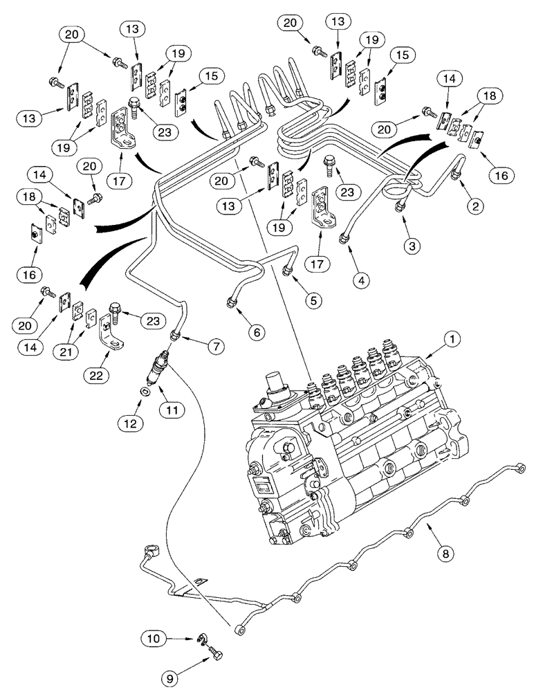 Схема запчастей Case IH 3150 - (03-024) - FUEL INJECTION SYSTEM (01) - ENGINE