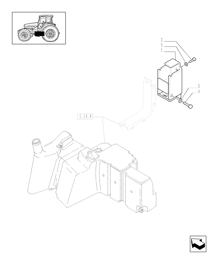 Схема запчастей Case IH MAXXUM 100 - (1.14.7) - FUEL TANK SUPPORT (02) - ENGINE EQUIPMENT