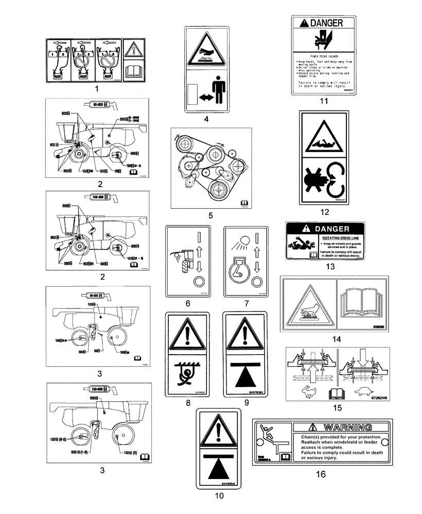 Схема запчастей Case IH AFX8010 - (E.60.A.01[4]) - DECALS E - Body and Structure