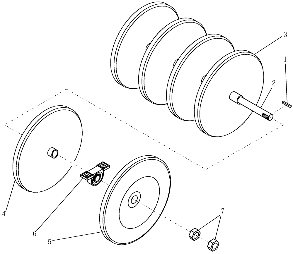 Схема запчастей Case IH ATX400 - (6.220.1) - PACKER GANG ASSY 7.2" SPACING, 6 RUBBER WHEELS Packer Gang Assemblies and Frames