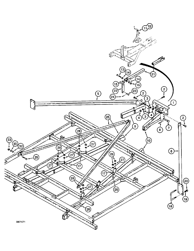 Схема запчастей Case IH 4900 - (9-28) - LEVEL LIFT TRACTOR HITCH, BRACES AND BEAMS (09) - CHASSIS/ATTACHMENTS