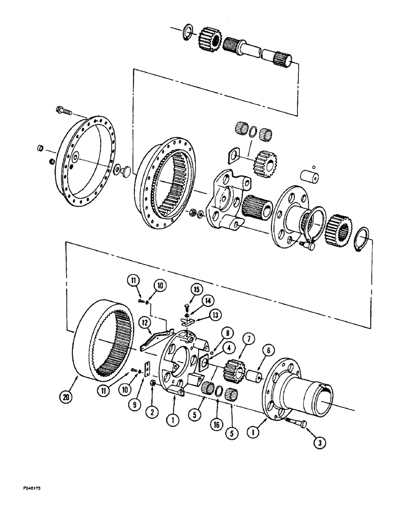 Схема запчастей Case IH 9280 - (6-119C) - STANDARD AXLE ASSEMBLY WHEEL HUB PLANETARY P.I.N. JEE0032778 & AFTER (06) - POWER TRAIN