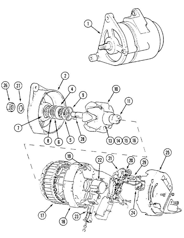 Схема запчастей Case IH 1294 - (4-64) - K306549 ALTERNATOR ASSEMBLY, LUCAS A115-45, NORTH AMERICA ONLY (04) - ELECTRICAL SYSTEMS