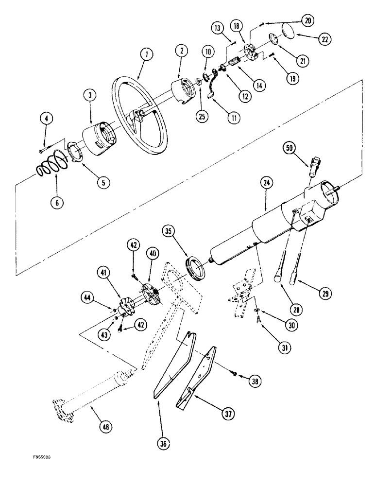 Схема запчастей Case IH 9310 - (5-002) - STEERING WHEEL AND COLUMN (05) - STEERING