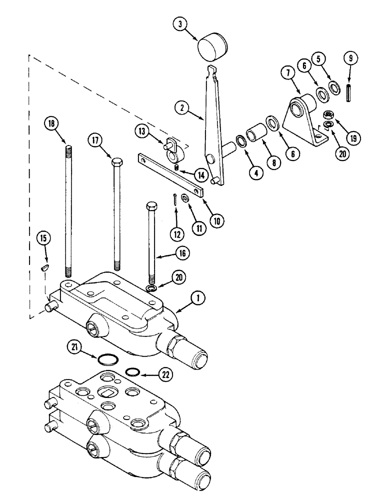 Схема запчастей Case IH 1594 - (8-304) - THIRD REMOTE VALVE, TRACTORS WITHOUT CAB (08) - HYDRAULICS