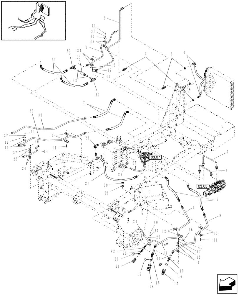 Схема запчастей Case IH WDX2302 - (07.06[1]) - HYDRAULIC HEADER DRIVE (07) - HYDRAULIC SYSTEM