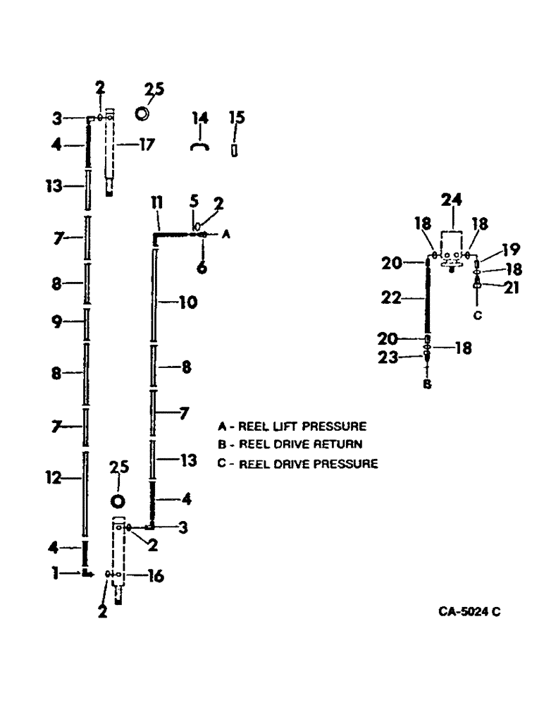 Схема запчастей Case IH 915 - (10-10) - HYDRAULICS, HYDRAULIC DIAGRAM, FOR DRAPER EXTENSION (07) - HYDRAULICS