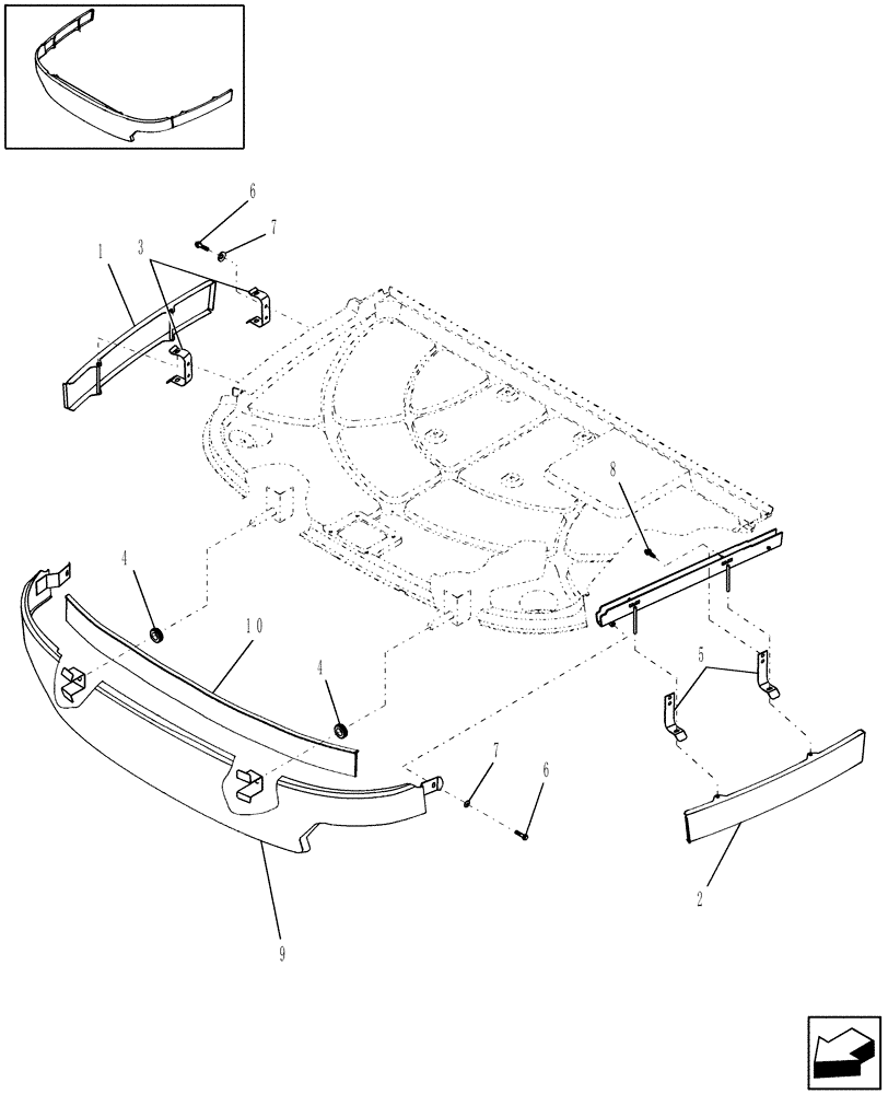 Схема запчастей Case IH WDX1902 - (10.06) - CAB SKIRTING (10) - OPERATORS PLATFORM/CAB