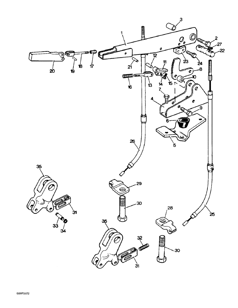 Схема запчастей Case IH 1212 - (7-04) - HAND BRAKE LINKAGE, 1210Q, 1212Q, 1210SK AND 1212SK TRACTORS FOR EUROPE ONLY (07) - BRAKES