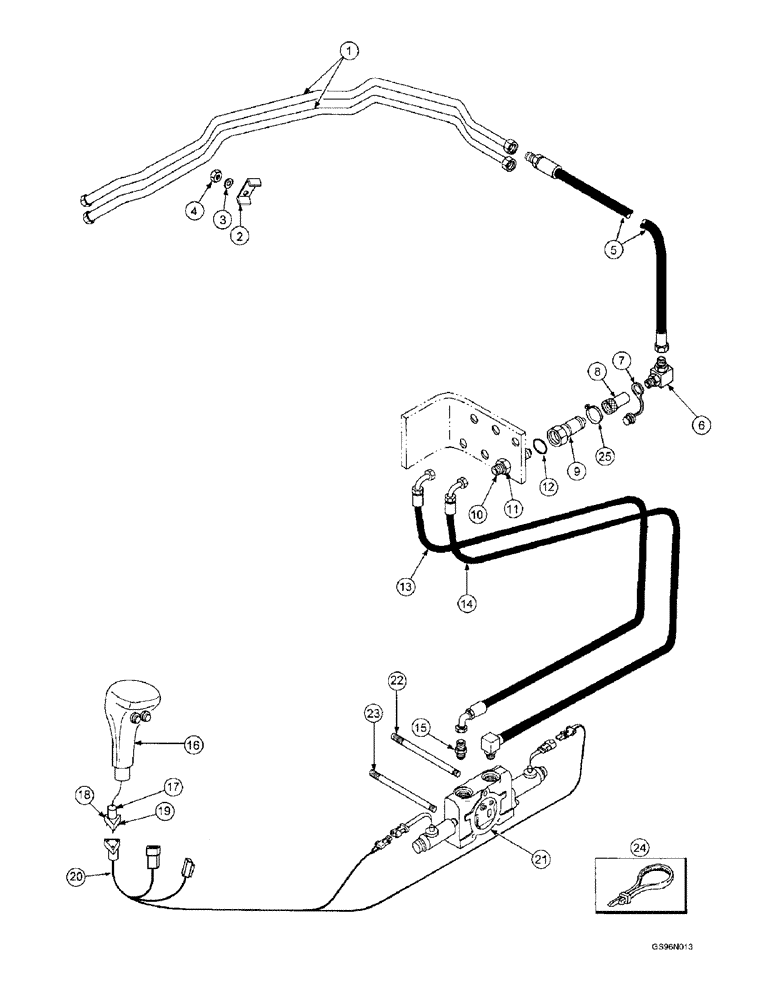 Схема запчастей Case IH L300 - (8-58) - THIRD FUNCTION KIT, EXTERNAL VALVE (08) - HYDRAULICS