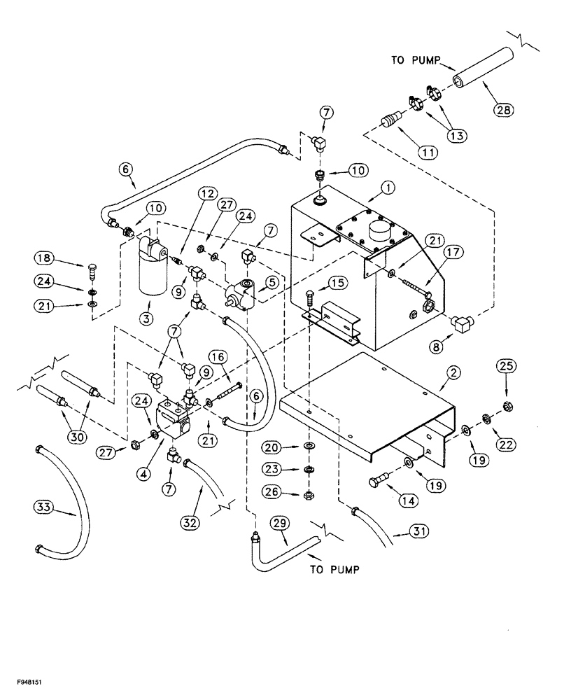 Схема запчастей Case IH 1360 - (8-014) - HYDRAULIC RESERVOIR SYSTEM, SELF CONTAINED HYDRAULICS (07) - HYDRAULICS