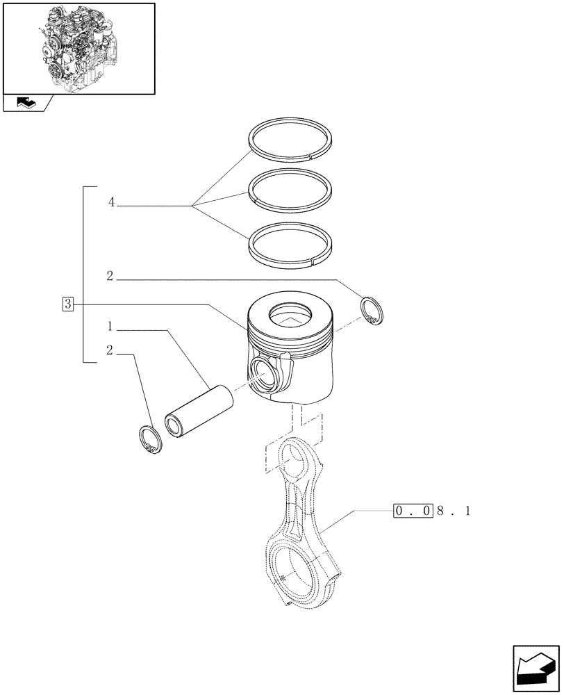 Схема запчастей Case IH FARMALL 85N - (0.08.2) - PISTON - ENGINE (01) - ENGINE