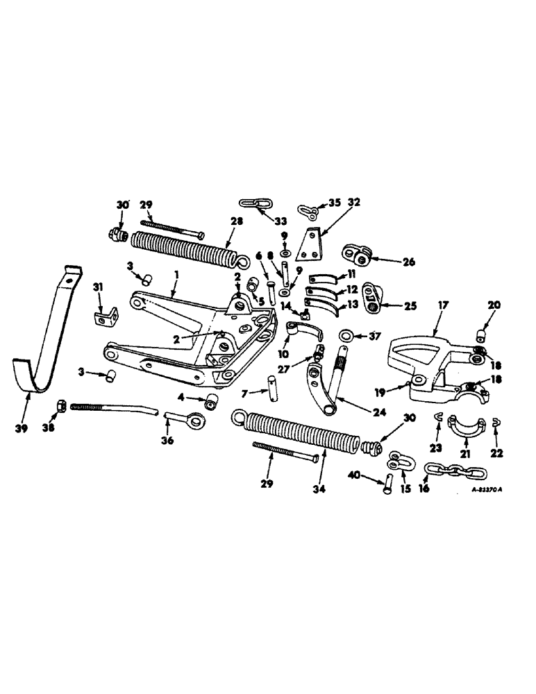 Схема запчастей Case IH 115 - (E-04) - COUPLING BAR W/SHOE HINGE 