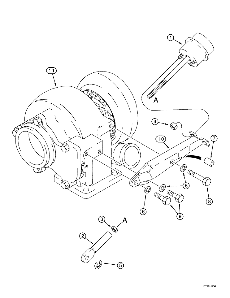 Схема запчастей Case IH 4391TA - (2-44) - WASTEGATE ACTUATOR, 4TA-390 EMISSIONS CERTIFIED ENGINE (02) - ENGINE