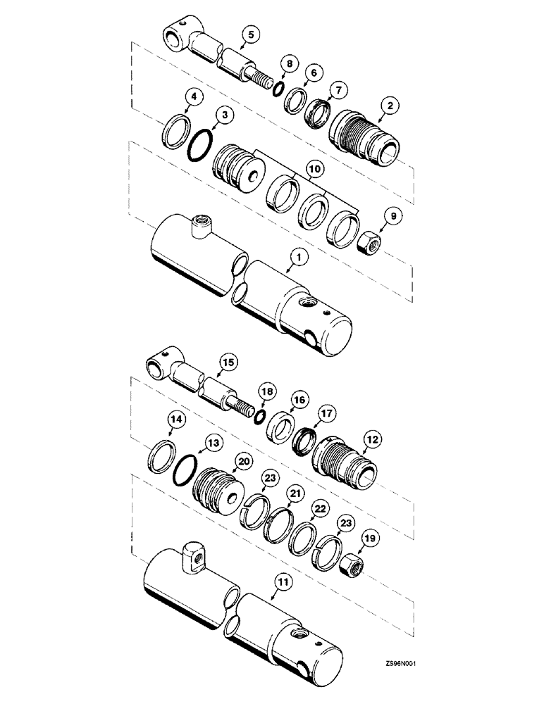 Схема запчастей Case IH 2200 - (6-42) - WELDED DOUBLE ACTING CYLINDERS, 2 ID X 18-3/8 INCH STROKE 