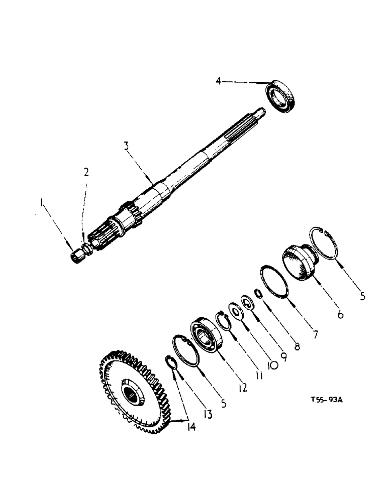 Схема запчастей Case IH 434 - (6-054) - P.T.O. DRIVING SHAFT AND GEARS, HEAVY DUTY SINGLE CLUTCH - ATTACHMENTS (06) - POWER TRAIN