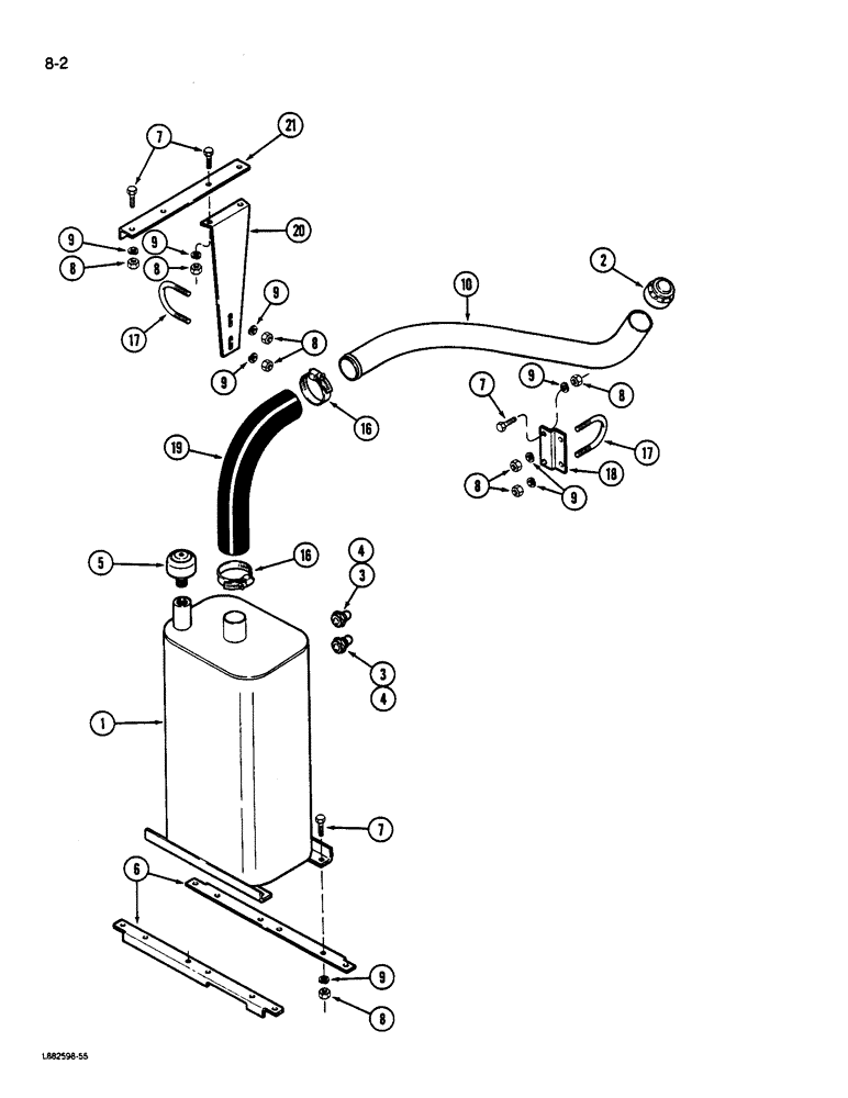 Схема запчастей Case IH 1822 - (8-02) - HYDRAULIC RESERVOIR, 1822 COTTON PICKER (07) - HYDRAULICS