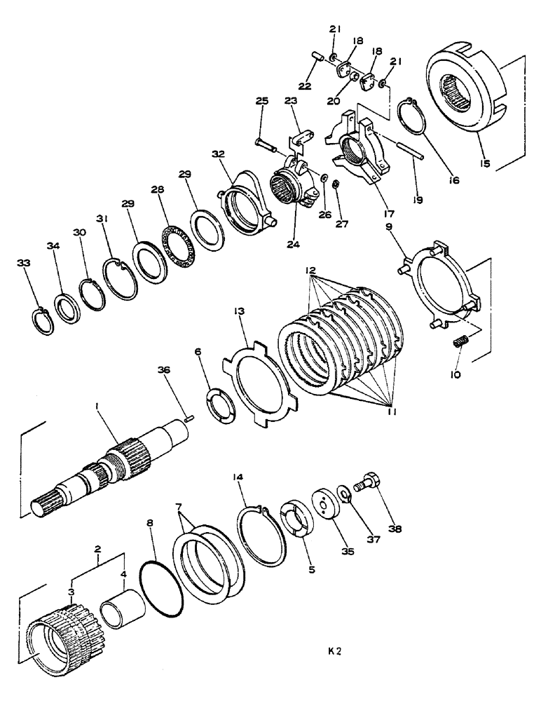 Схема запчастей Case IH 585 - (07-103) - PTO CLUTCH, 4-WHEEL DRIVE (04) - Drive Train