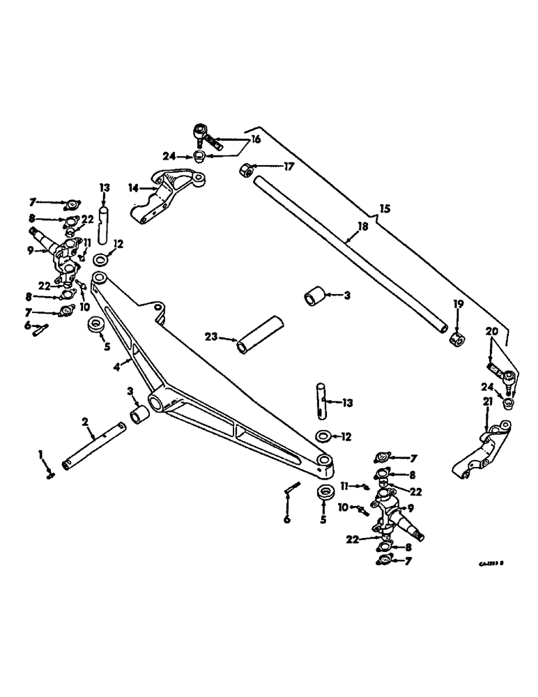 Схема запчастей Case IH 2500 - (14-06) - SUSPENSION, CAST I BEAM FRONT AXLE, INTERNATIONAL 2500 SERIES A TRACTORS Suspension