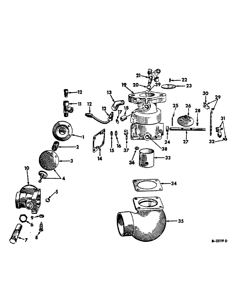 Схема запчастей Case IH 420 - (284) - CARBURETOR, 414, CH813F - CH1568G, 420, CH1372F - CH2820G, 416, CH501H & ABOVE, 422, CH501H & ABOVE (10) - ENGINE