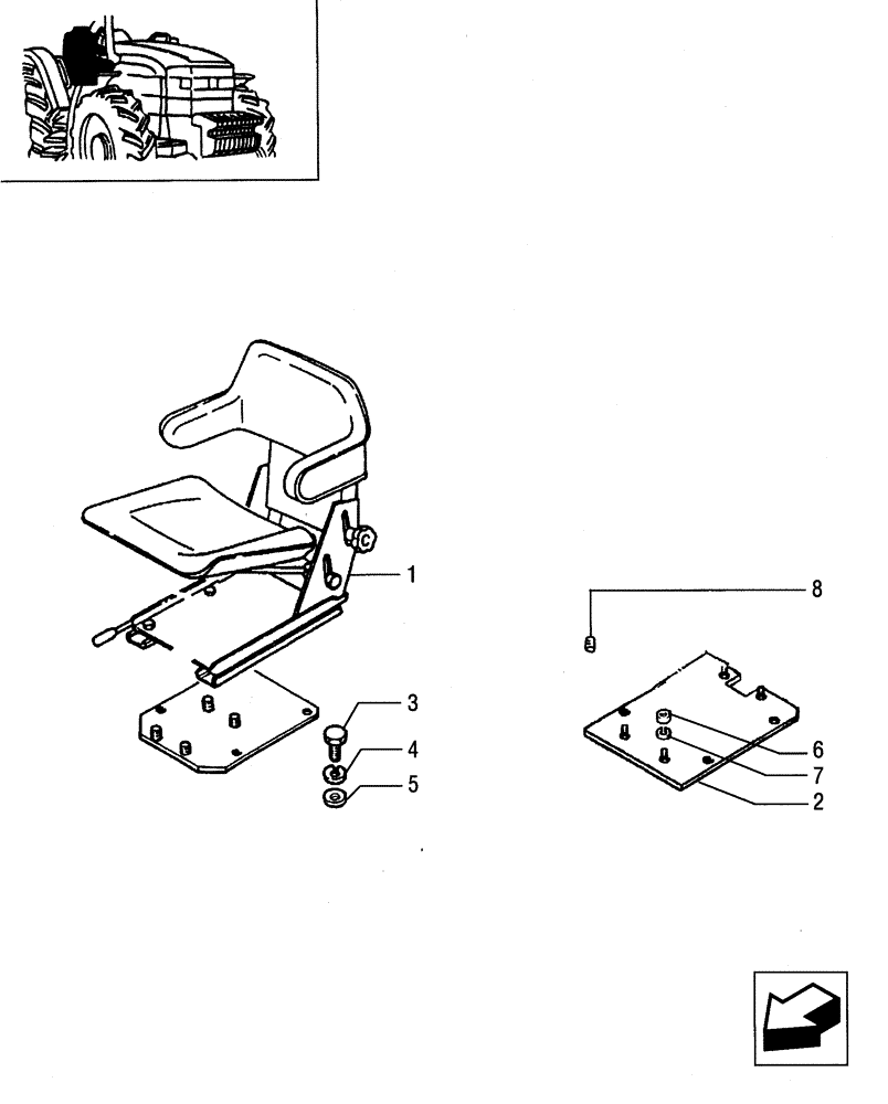 Схема запчастей Case IH JX80 - (1.93.3/04) - (VAR.685) DELUXE FABRIC SEAT WITH BELTS, SUPPORT (10) - OPERATORS PLATFORM/CAB