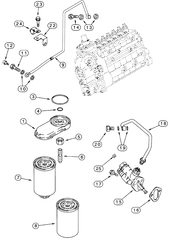 Схема запчастей Case IH 420 - (03-05) - FUEL FILTER - PUMP, TRANSFER (02) - FUEL SYSTEM