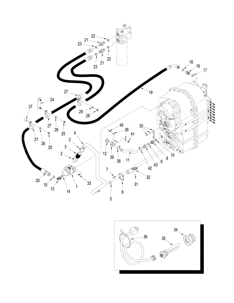 Схема запчастей Case IH STX425 - (06-19[01]) - TRANSMISSION - LUBRICATION, WITH POWER SHIFT TRANSMISSION, ASN JEE0104001 (06) - POWER TRAIN