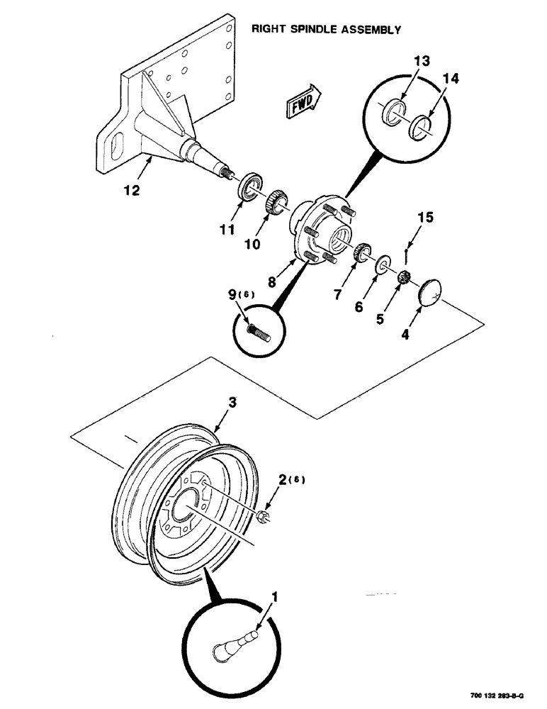 Схема запчастей Case IH 8435 - (7-36) - WHEEL, HUB AND SPINDLE ASSEMBLY, RIGHT (12) - MAIN FRAME