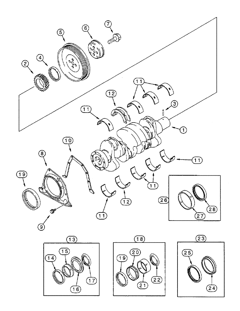 Схема запчастей Case IH 8825 - (10-40) - CRANKSHAFT (02) - ENGINE