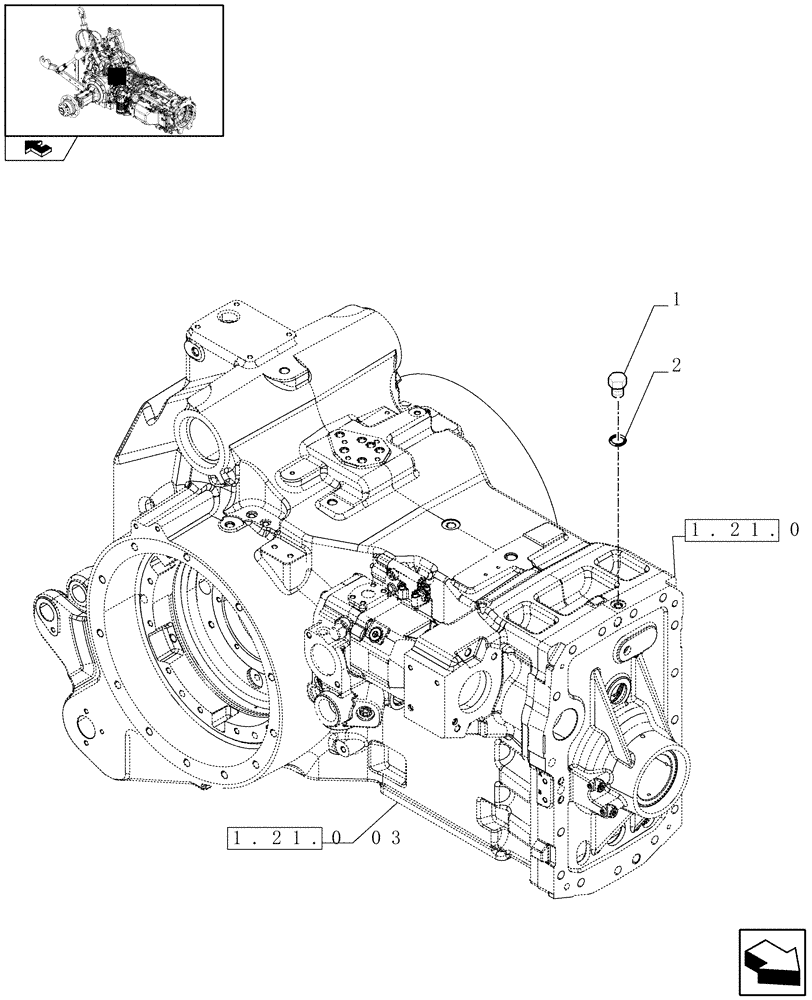 Схема запчастей Case IH PUMA 195 - (1.32.8[08B]) - HYDRAULIC PUMP - PRIMING VALVE BLOCK AND PIPES - D6714 (03) - TRANSMISSION