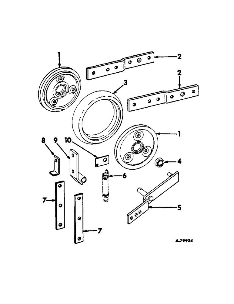 Схема запчастей Case IH 58-SERIES - (P-41[A]) - SEED FIRMING WHEEL ATTACHMENT, ONE PER ROW 