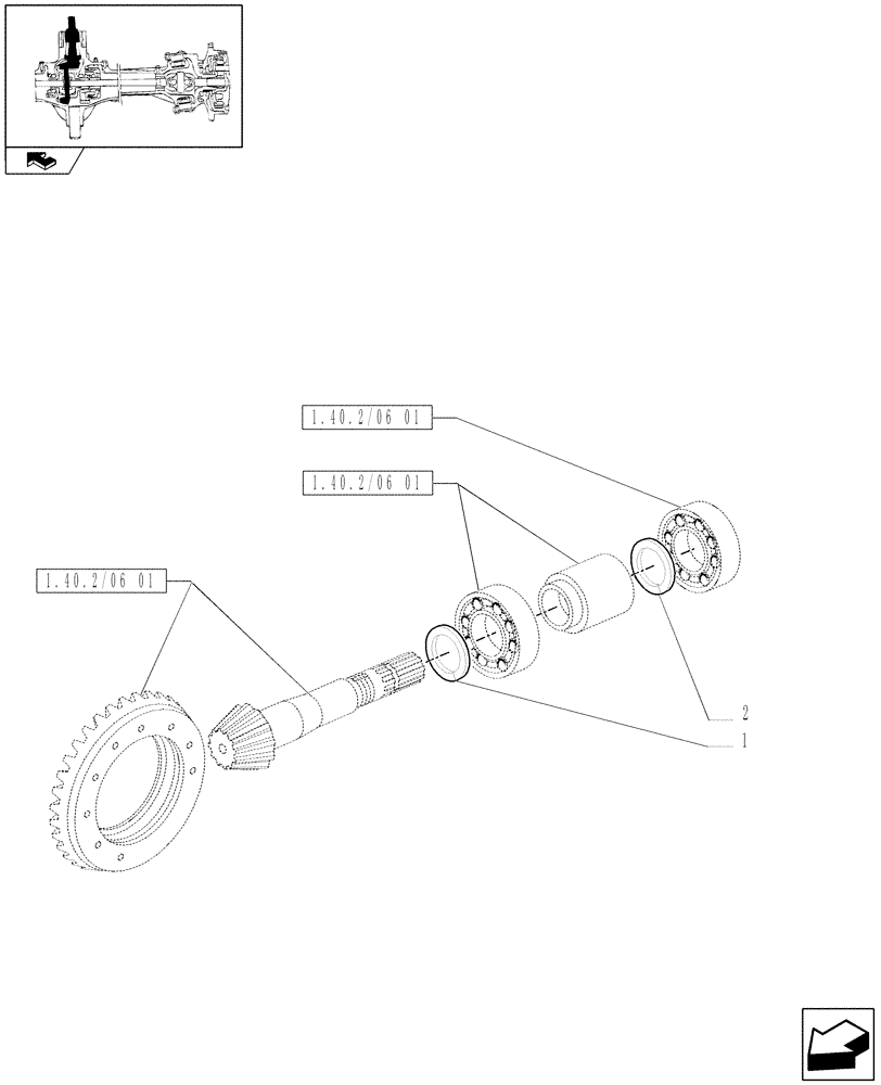 Схема запчастей Case IH FARMALL 80 - (1.40.2/06[02]) - PLUNGER RAILS & SAFETY LATCH (VAR.335450) (04) - FRONT AXLE & STEERING