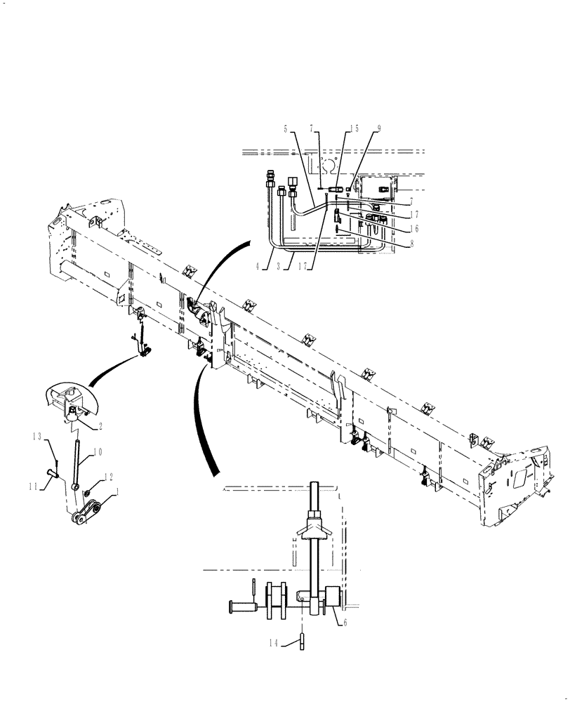 Схема запчастей Case IH 3020-30 - (35.410.04[01]) - SUSPENSION, CUTTERBAR, STANDARD (35) - HYDRAULIC SYSTEMS