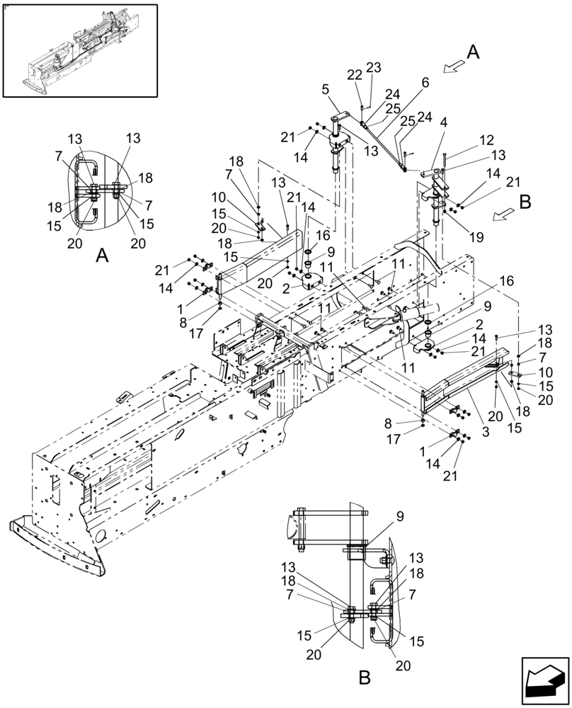 Схема запчастей Case IH SB541C - (35.550.22) - HYDRAULIC TENSION, SIDE RAILS, SB541C (35) - HYDRAULIC SYSTEMS