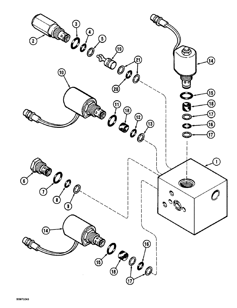 Схема запчастей Case IH 900 - (8-130) - LEFT HAND WING SEQUENCING VALVE, CYCLO AIR HORIZONTAL FOLDING, ALL ROW SIZES (08) - HYDRAULICS