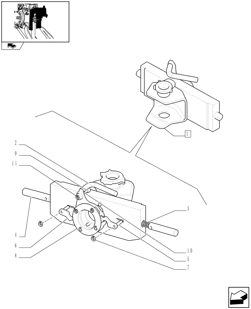 Схема запчастей Case IH FARMALL 95C - (1.89.3/04B) - TOW HOOK - BREAKDOWN (09) - IMPLEMENT LIFT