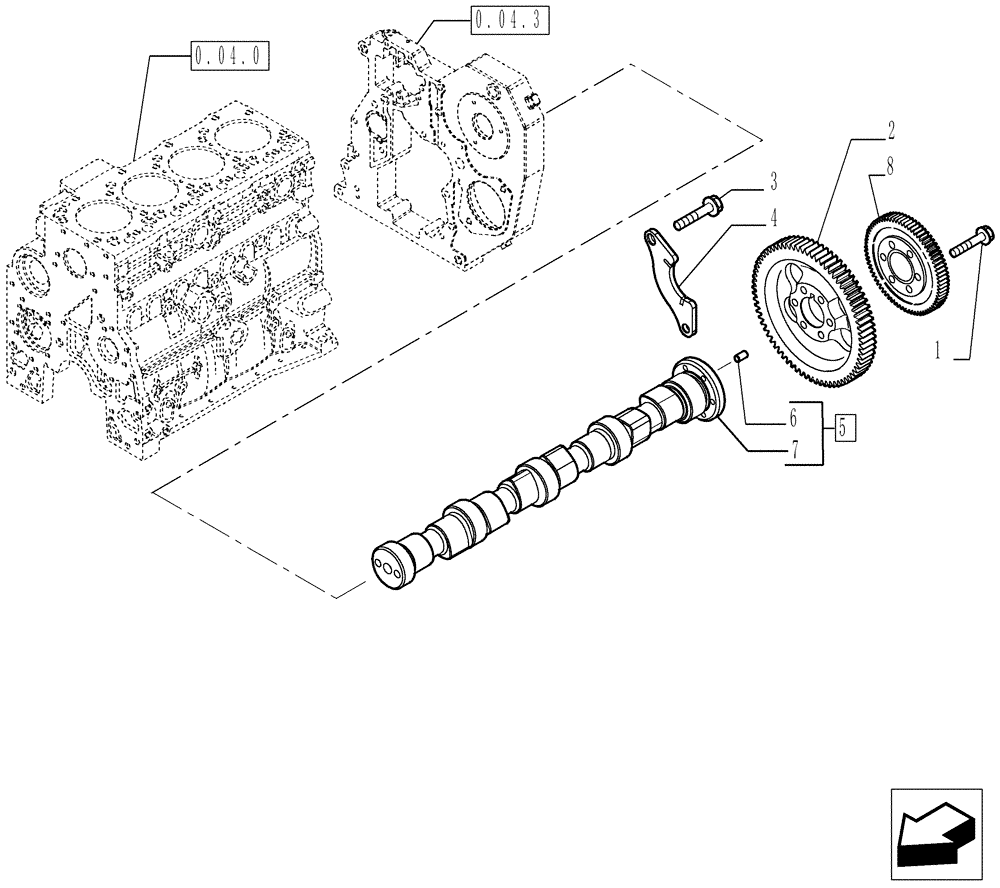 Схема запчастей Case IH P110 - (0.12.0[01]) - CAMSHAFT - TIMING CONTROL (02) - ENGINE