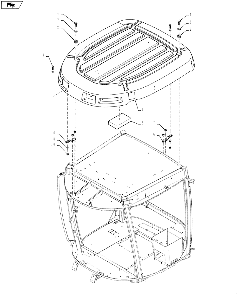 Схема запчастей Case IH 4420 - (02-004) - EXTERIOR TRIM GROUP Cab Exterior