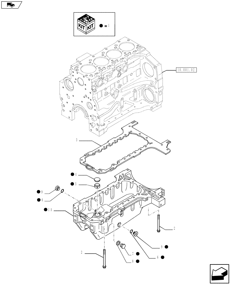 Схема запчастей Case IH F4CE9484L J603 - (10.102.01) - OIL SUMP & RELATED PARTS (504093954) (10) - ENGINE